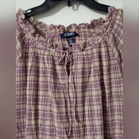 Chaps women's long sleeve peasant top blouse NWT - Picture 2 of 10